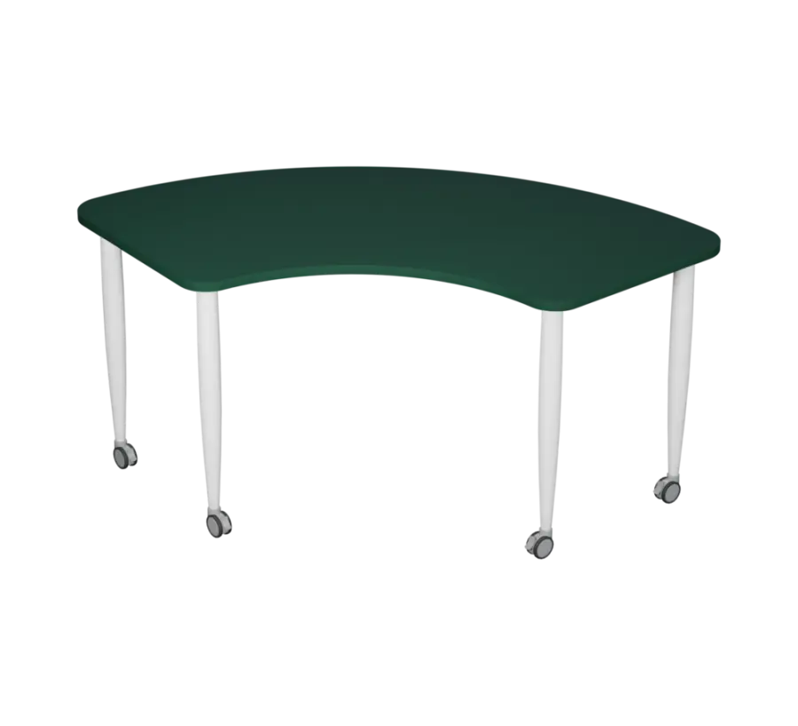 PLAYFORM 228 K modulární hravé stoly, mobilní, výška 750 mm, kovová podnož bílá, deska 25 mm, zelený